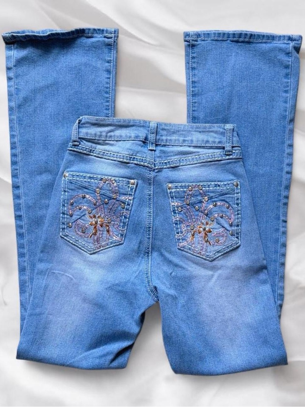 Rhinestone Bootcut Jeans - Picture 2 of 6